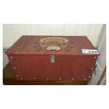 WOOD BOX, HINGED LID, 13 x 24, 10 TALL