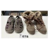 2 PAIR SHOES, SIZE 8