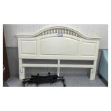 BED HEADBOARD AND RAILS, 81 INCHES WIDE
