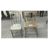 2 WOOD CHILDS CHAIRS