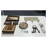 CAST IRON COAT HOOK, CAST IRON KEYS, OTHER