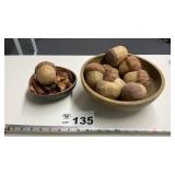 WOOD BOWLS, ACORNS