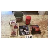 TIN BANK, F&S COASTERS, CASH CDs