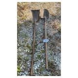 2 LONG HANDLED SHOVELS
