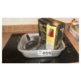 ROASTER, ONE BURNER STOVE, PANS