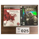 PLAYSTATION 3 GAMES - PS3 - DRAGON AGE / FALLOUT 3