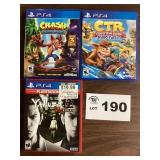 PLAYSTATION 4 GAMES - CRASH / CTR / YAKUZA