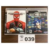 PLAYSTATION 3 GAMES - PS3 - SPIDERMAN / SONIC