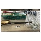 TRIPOD, PAINT ROLLER HANDLES, TONGS