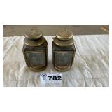 2 OIL LANTERNS, 8 INCHES TALL