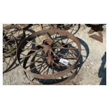 2 STEEL WHEELS, 34 INCH DIAMETER