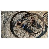 2 STEEL WHEELS, 32 INCH DIAMETER