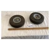 SMALL TIRES ON WHEELS