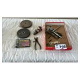 HITCH BALL, RINGERS, PUNCH SET, GRINDING WHEELS