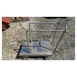 STAINLESS SERVING TRAY CART, 20 x 30, ON WHEELS