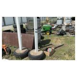 VOLLEYBALL POLES, NET, BALL