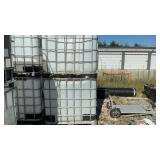 2 CHEMICAL TOTES, ALUMINUM CAGE