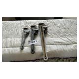 SET OF 3 ALUMINUM PIPE WRENCHES L 2 RIDGID