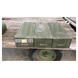 3 METAL FILE BOXES, 24x10x7