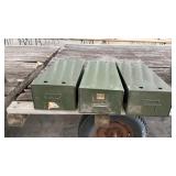3 METAL FILE BOXES, 24x10x7