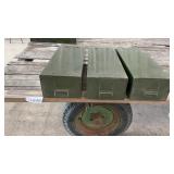 3 METAL FILE BOXES, 24x10x7