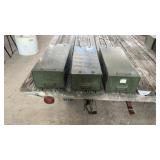 3 METAL FILE BOXES, 24x10x7