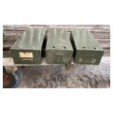 3 METAL FILE BOXES, 24x10x7