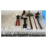 CHAIN PIPE VISE, RIVETER, CRAFTSMAN SAW SLIDE