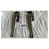 2 RIDGID ALUMINUM  18 INCH PIPE WRENCHES