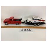 DIE CAST TRUCK CAR AND TRAILER - RICKIE