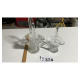 PRESSED GLASS BASKETS. 12", 9ï¿½