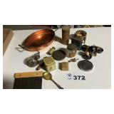 TINS, COPPER DISH, CASTERS