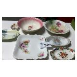 FLOWERED BOWLS, TRAYS