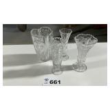 CLEAR CUT CRYSTAL VASES
