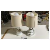 MILK GLASS, HOBNAIL DRESSER LAMPS