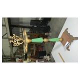 BRASS & FROSTED JADITE SMOKERS STAND 26" tall