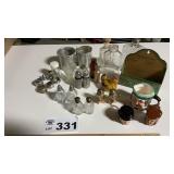 SALT, PEPPERS, RECIPE BOX TIN, CUPS