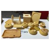 BAKELITE ITEMS, TISSUE HOLDER, PICTURE FRAME,