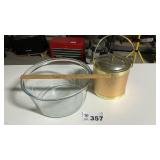 LARGE PYREX CLEAR BOWL, ICE BUCKET