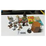 FIGURINES, BOOKS, WIND CHIME
