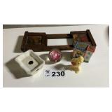BOOK RACK, SOAP DISH, PAPERWEIGHT, J J PLASTIC MAN