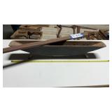 CAST IRON WATER TROUGH, DOUBLE BARREL SHOTGUN