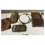 METAL TRAYS, LAMP HOOP, FOLD AWAY MIRROR