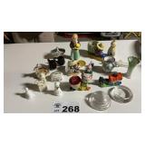 SMALL FIGURES, PIN CUSHIONS, CUPS