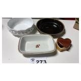 CROCK DISH, IRON STONE DISH,OTHER