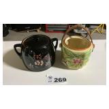 MCCOY DOUBLE HANDLED BLACK STONEWARE COOKIE JAR,