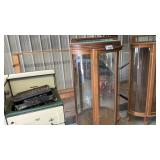 LIGHTED, ROUNDED GLASS CURIO CABINET 61 x 31