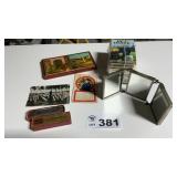 POST CARDS, HARMONICA, COASTERS, MIRROR, DEKALB