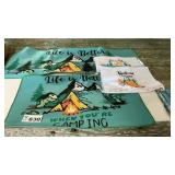 CAMPING RUGS, OVEN GLOVES, DISH TOWELS