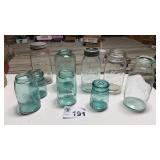 BLUE AND CLEAR JARS